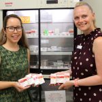 Mackay Base Hospital pharmacists Angela Wright and Donna Leslie with some of the hospital’s supply of antivenom.